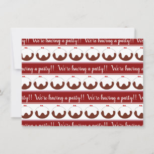 Red & white retro Christmas pudding party invite
