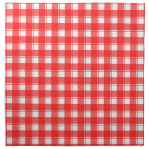 Red White Retro Plaid Napkin