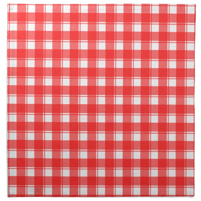 Red White Retro Plaid Napkin (Front)