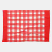 Red White Retro Plaid Patten Kitchen Towel (Horizontal)