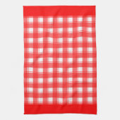 Red White Retro Plaid Patten Kitchen Towel (Vertical)