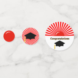 Red White Rising Sun Graduation Table Confetti | Zazzle