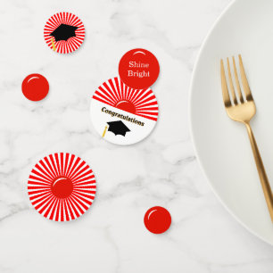Red White Rising Sun Graduation Table Confetti