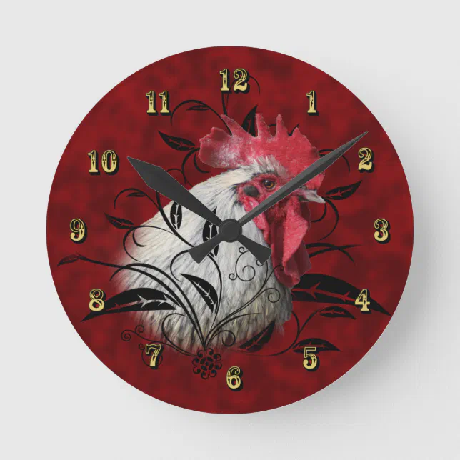 Red White Rooster Kitchen Wall Clock Zazzle   Red White Rooster Kitchen Wall Clock R205f46730a6e4163a819a86cfeb7d7f3 S0ys6 8byvr 644.webp