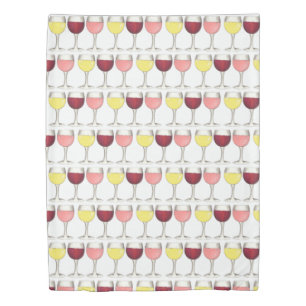 Red White Rosé Wine Glasses Winery Cocktails Duvet Cover