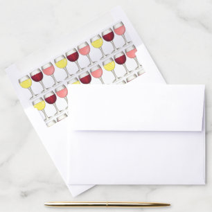 Red White Rosé Wine Glasses Winery Cocktails Envelope Liner