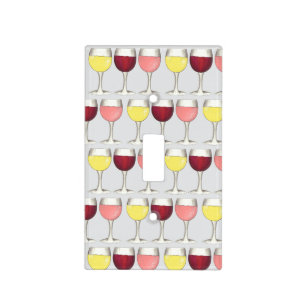 Red White Rosé Wine Glasses Winery Cocktails Light Switch Cover