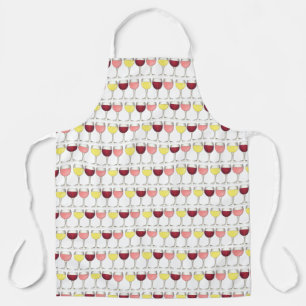 Red White Rosé Wine Glasses Winery Vino Apron