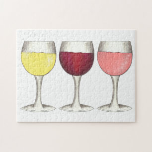 Red White Rosé Wine Glasses Winery Vino Jigsaw Puzzle