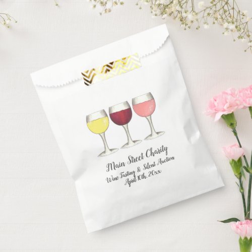 Red White Ros Wines Glasses Winery Wine Tasting Favor Bag