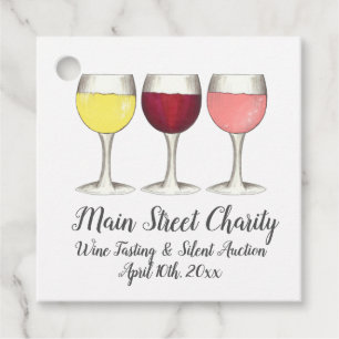 Red White Rosé Wines Glasses Winery Wine Tasting Favor Tags