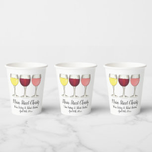 Red White Rosé Wines Glasses Winery Wine Tasting Paper Cups
