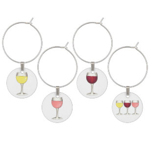 Red White Rosé Wines Glasses Winery Wine Tasting Wine Charm