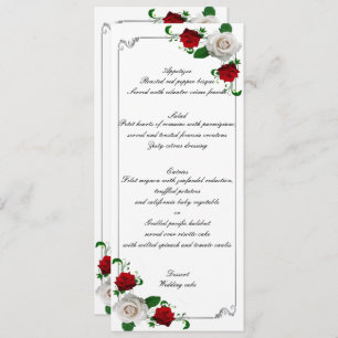 Red & White Roses Christmas Wedding  Menu
