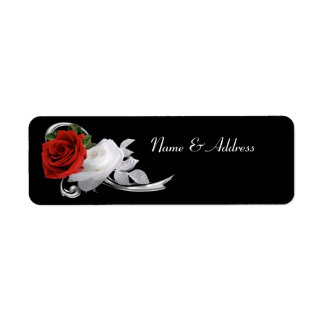 Red & White Roses Label