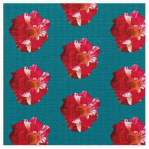 Red & White roses Photo Fabric