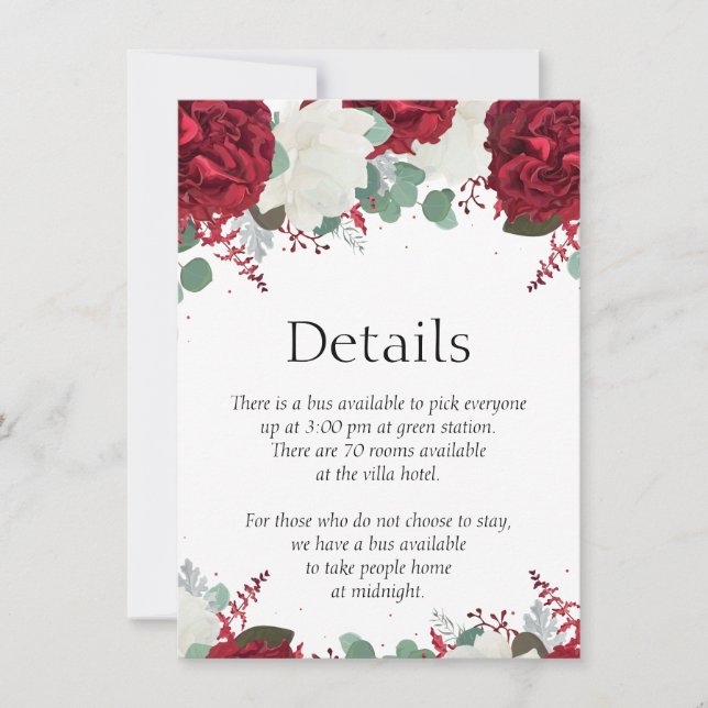 Red & white roses set 15 Details card (Front)
