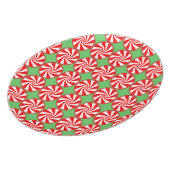 Red White Round Swirl Peppermint Candy Christmas Plate (Left Side)
