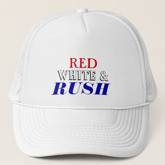 Red White Rush Trucker Hat (Front)