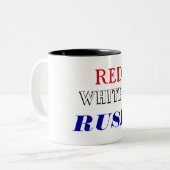 Red white Rush Two-Tone Coffee Mug (Front Left)