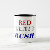 Red white Rush Two-Tone Coffee Mug (Center)