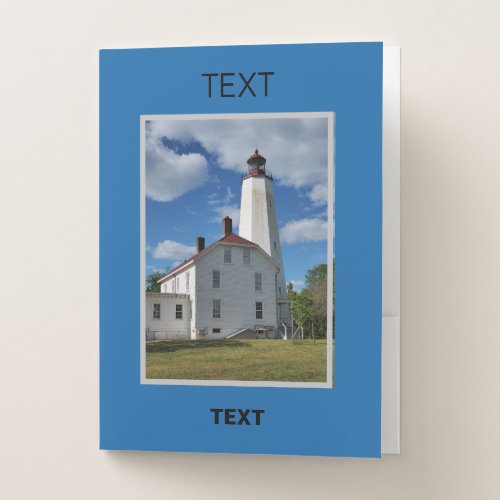 Red White Sandy Hook NJ Lighthouse Backside  Pocket Folder
