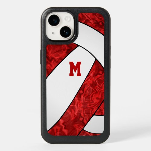 red white school volleyball team colors girly OtterBox iPhone 14 case