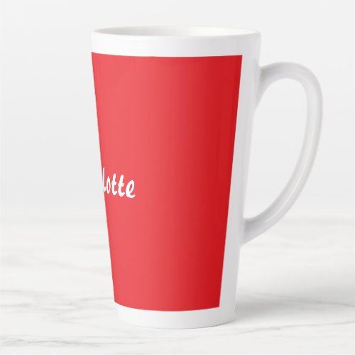 Red White Script Elegant Minimalist Modern Name Latte Mug