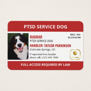 Red White Service Dog Logo & Photo ID