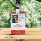 Red White Service Dog Photo ID