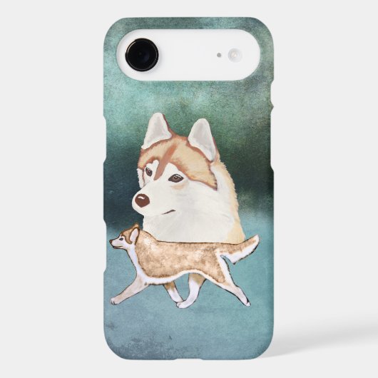 Red & White Siberian Husky Iphone 4&4S Case (Back)