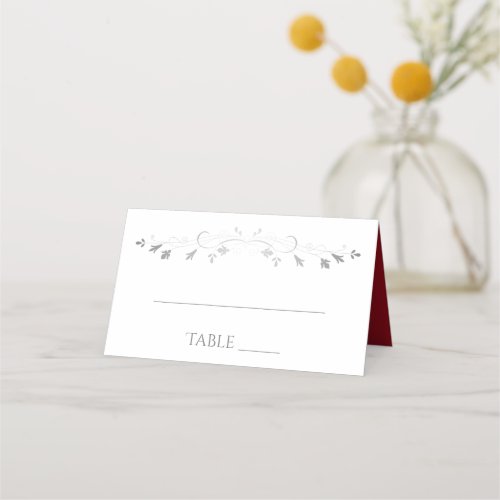Red  White Simple Elegant Wedding Place Cards