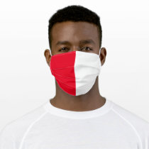 Red & White Simple Plain Face Mask
