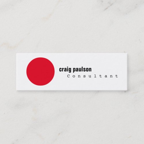 Red White Simple Trendy Cute Plain Consultant Mini Business Card