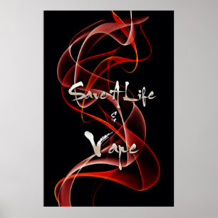 Red White Smoke Save A Life And Vape Print