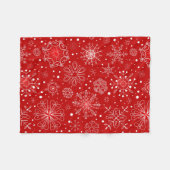 Red & White Snowflake Christmas Design Fleece Blanket | Zazzle