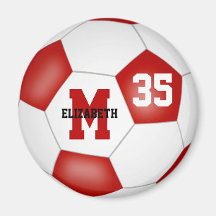red white soccer team colors magnet
