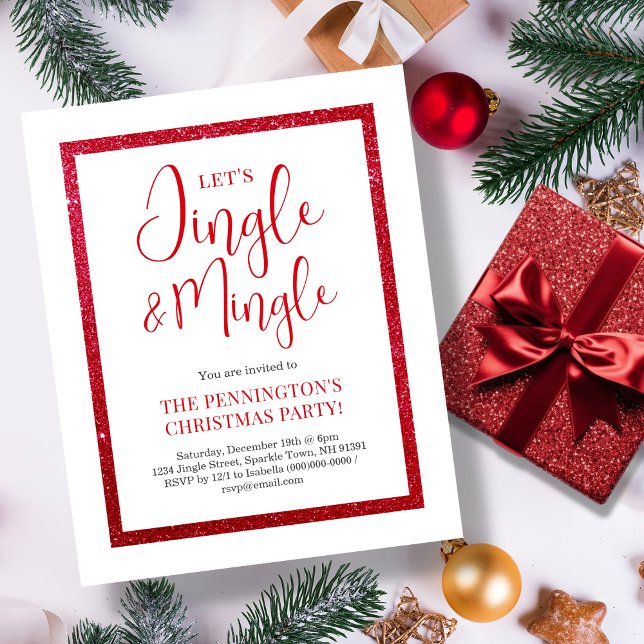 Red & White Sparkle | Christmas Budget Invitation (Creator Uploaded)