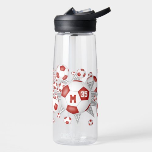 Red white sports accessories soccer ball explosion water bottle