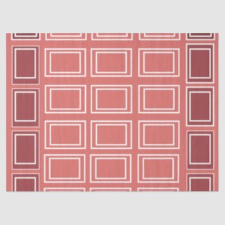 Red White Square Rectangle Geometric Tissue Paper
