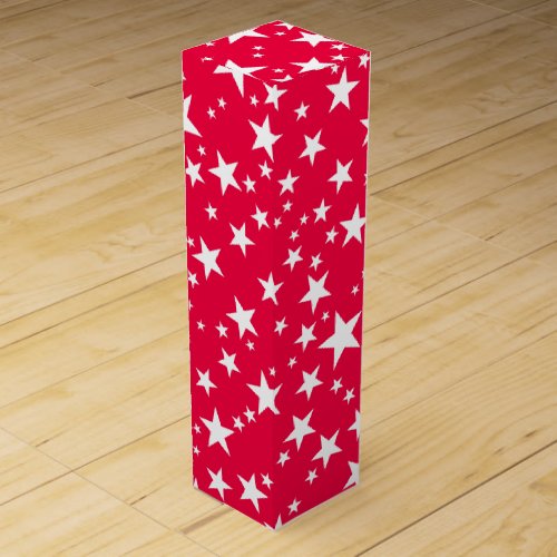 Red White Stars Christmas Elegant Template Wine Box