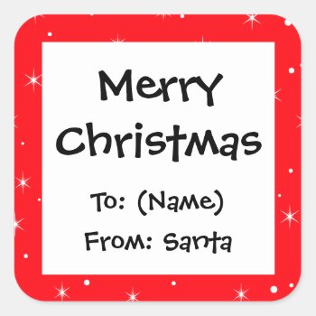 Red & White Stars Custom Christmas Gift Tags by thechristmascardshop at Zazzle