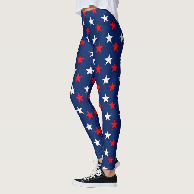 Red White Stars Leggings (Left)
