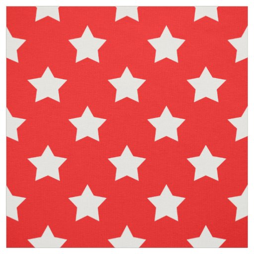 Red White Stars Pattern Decorative Textile Fabric