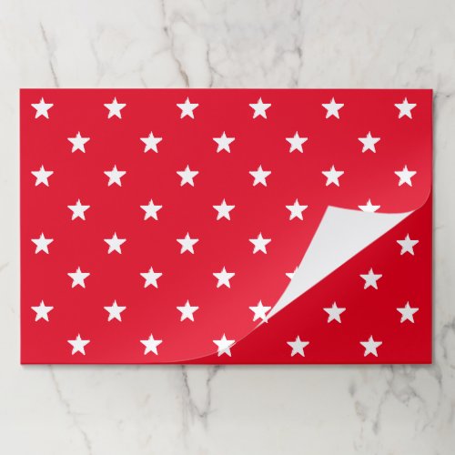 Red white stars pattern paper placemats