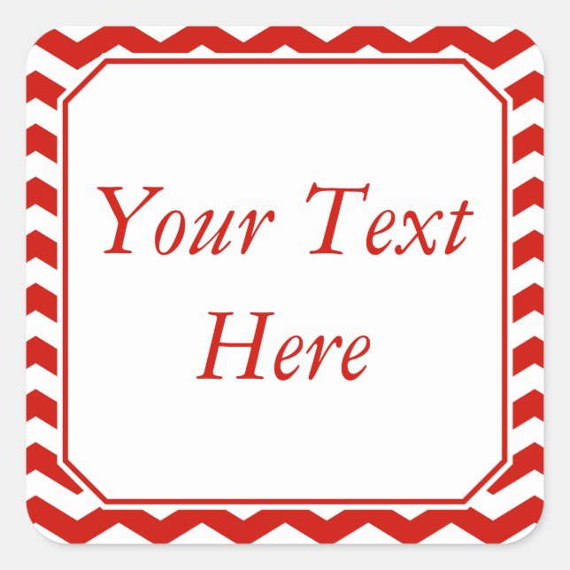 Red & White Stickers or Labels w/ Custom Text (Front)