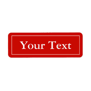 Red & White Stickers or Labels w/ Custom Text