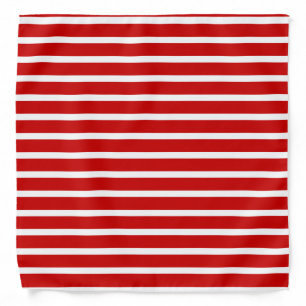 Red & White Straight Lines Christmas Pattern Bandana