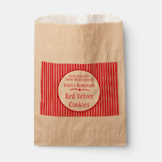 Red white stripe Christmas swap custom baking bags
