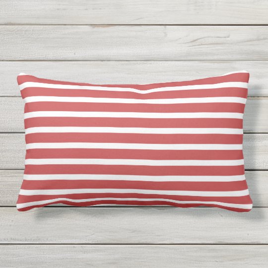 Red White Stripe Classic Nautical Design Outdoor Pillow Zazzle Com